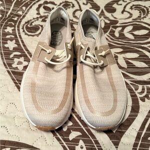 Hey Dude Light Brown and Cream Loafers